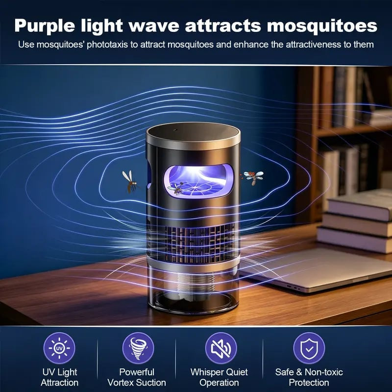 🦟Indoor Insect Trap with Light and Suction Non Zapper Flying Bug Catcher🔇🌙-Rush