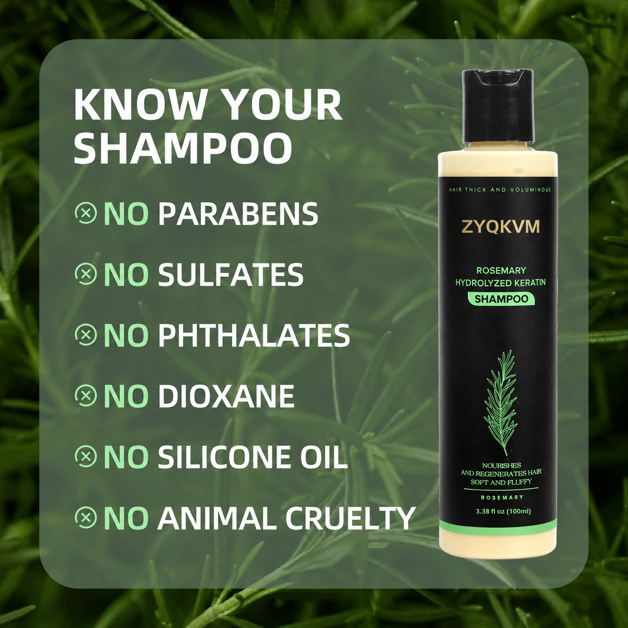 🔥LAST DAY 50% OFF - 🌿ZYQKVM® Organic Rosemary Hair Growth Shampoo