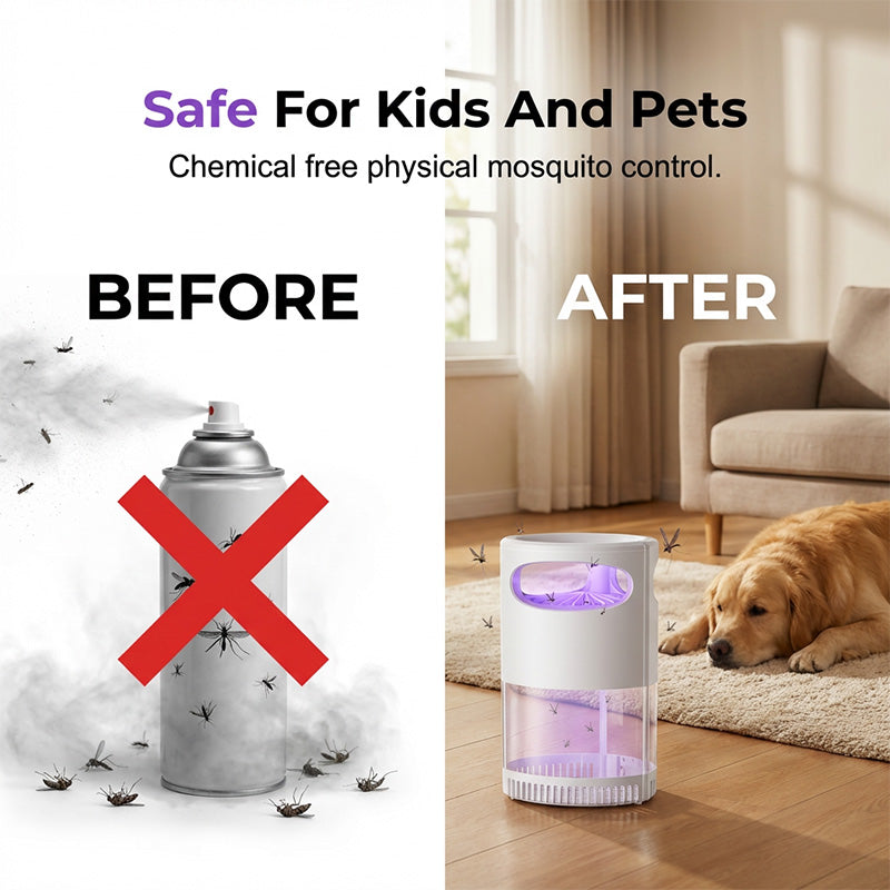 🦟Indoor Insect Trap with Light and Suction Non Zapper Flying Bug Catcher🔇🌙-Rush