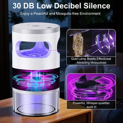 🦟Indoor Insect Trap with Light and Suction Non Zapper Flying Bug Catcher🔇🌙-Rush